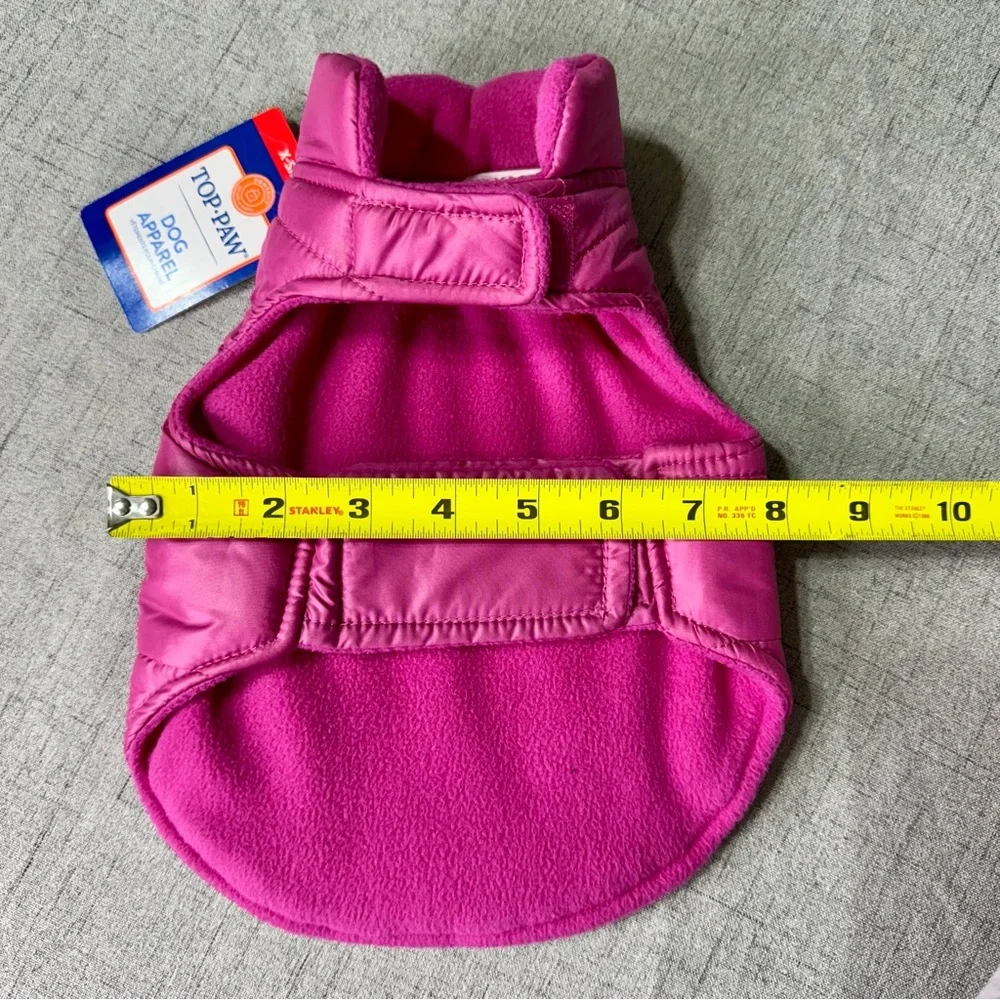Top Paw Dog Coat Winter Puffer Jacket Fleece Lined Berry Pink XS NWT